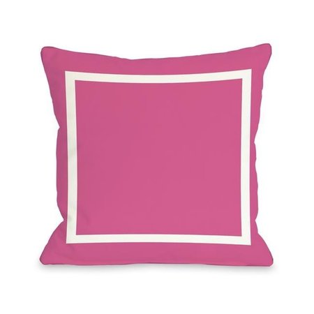 ONE BELLA CASA One Bella Casa 71091PL16 16 x 16 in. Samantha Simple Square Pillow - Hot Pink 71091PL16